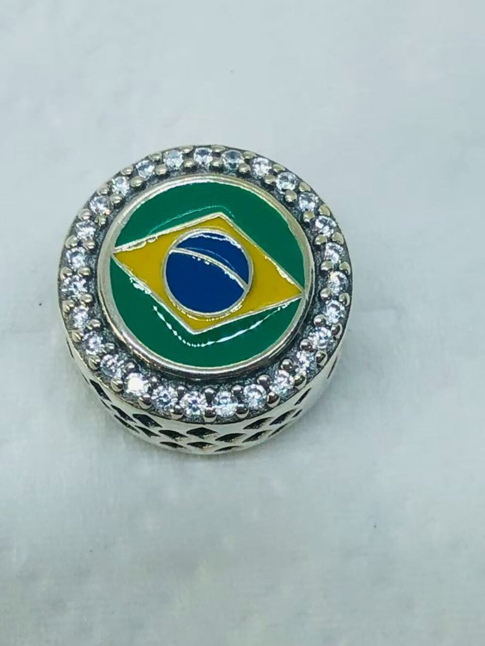 ✨ ✨Pandora Brazil Flag Exclusive Charm S925 Sterling Silver Jewelry